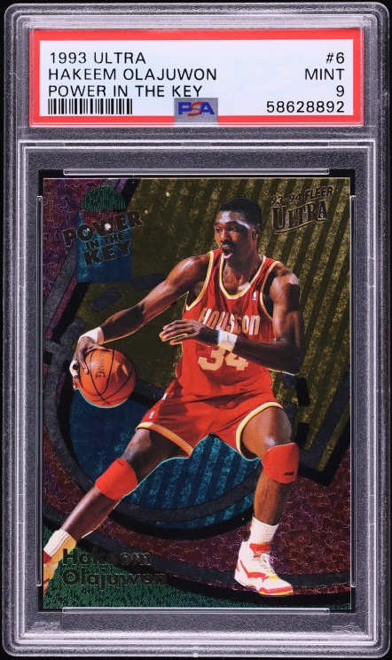 1993 Ultra Power In The Key Hakeem Olajuwon #6 PSA 9 MINT