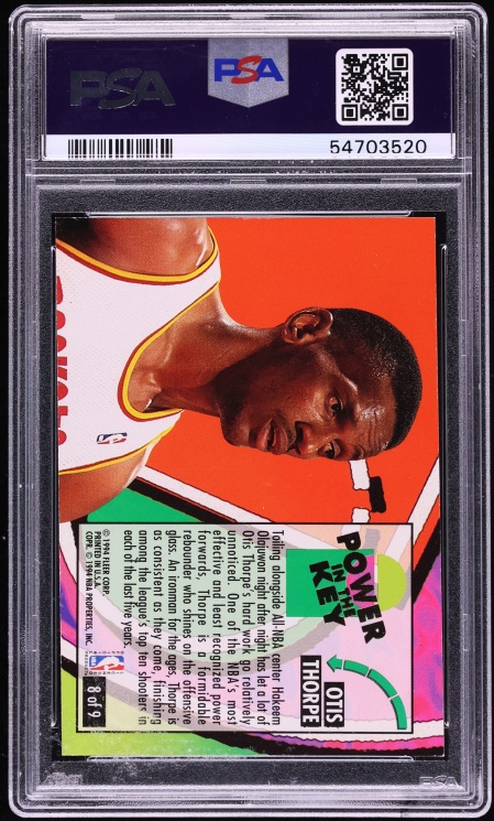 1993 Ultra Power In The Key Otis Thorpe #8 PSA 9 MINT - Photo 2