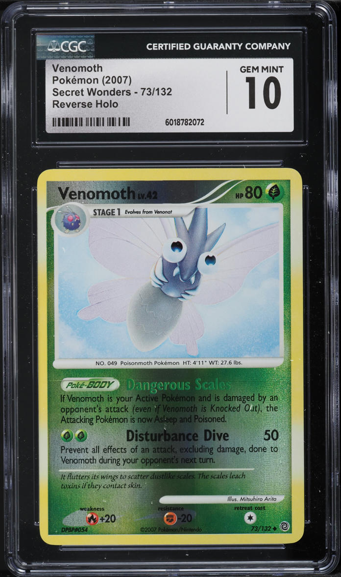2007 Pokemon DP Secret Wonders Reverse Holo Venomoth #73 CGC 10 GEM MINT
