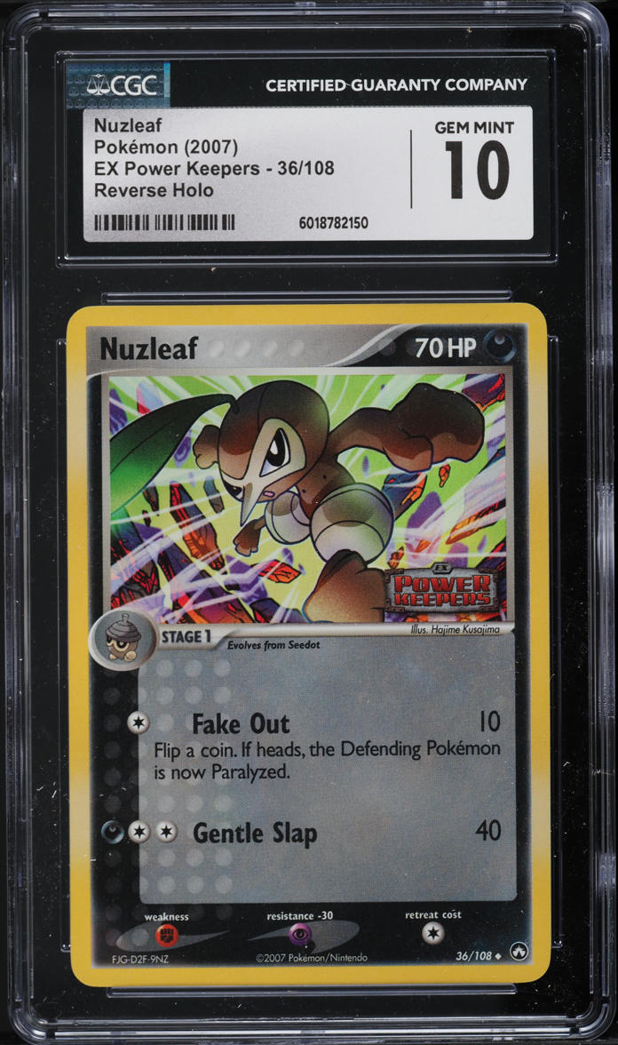 2007 Pokemon EX Power Keepers Reverse Holo Nuzleaf #36 CGC 10 GEM MINT