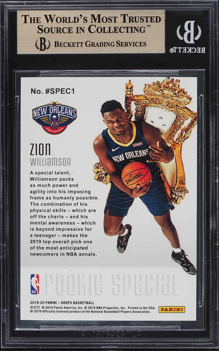 2019 Hoops Rookie Special Zion Williamson ROOKIE RC #1 BGS