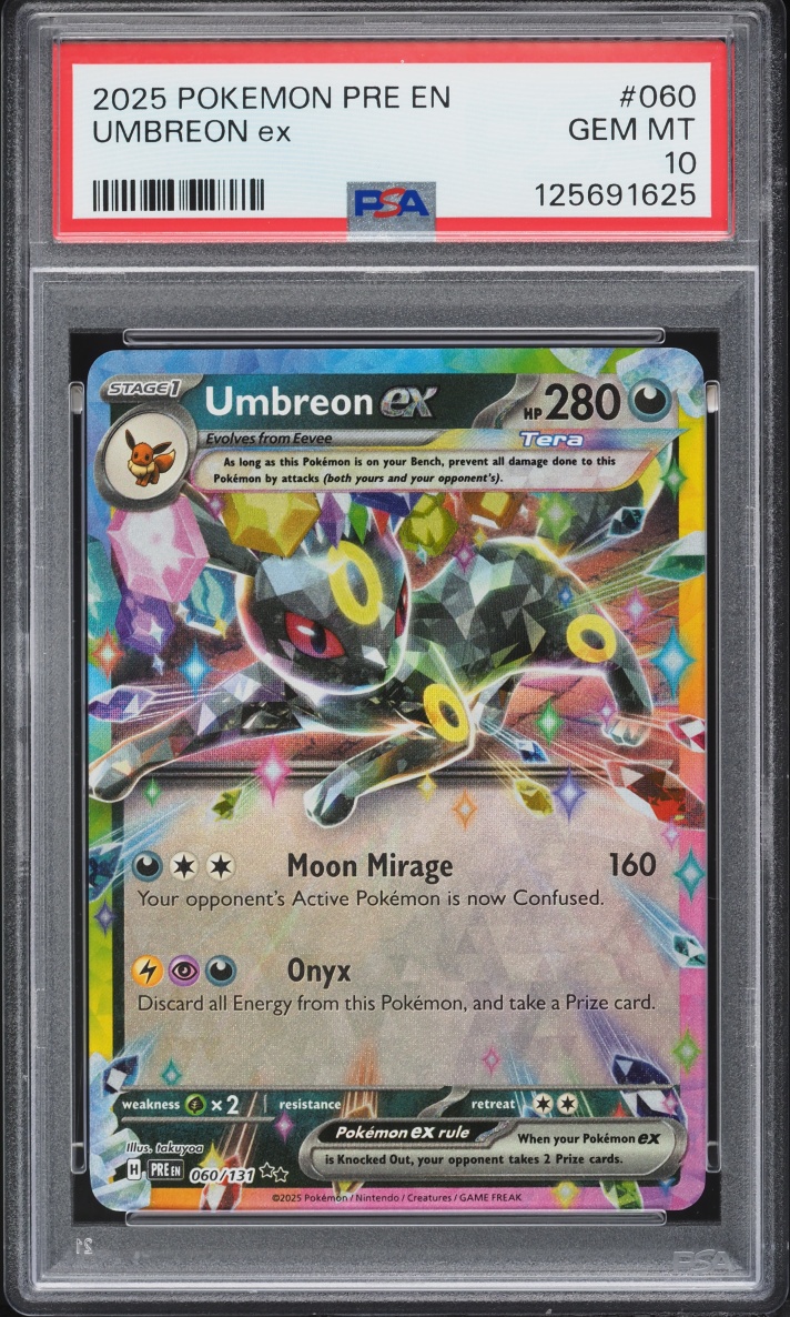 2025 Pokemon Scarlet & Violet Prismatic Evolutions Holo Umbreon Ex #60 PSA 10 GEM MINT