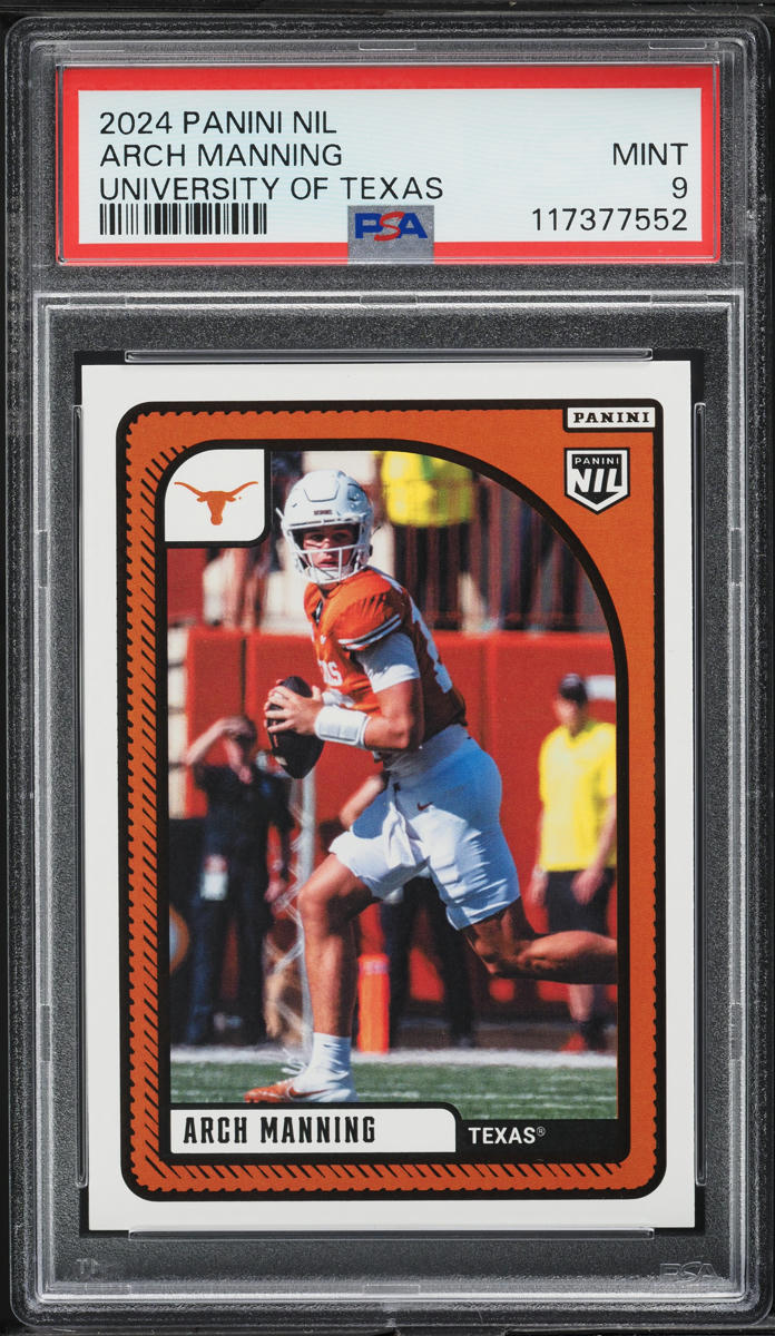 2024 Panini NIL University Of Texas Arch Manning ROOKIE PSA 9 MINT