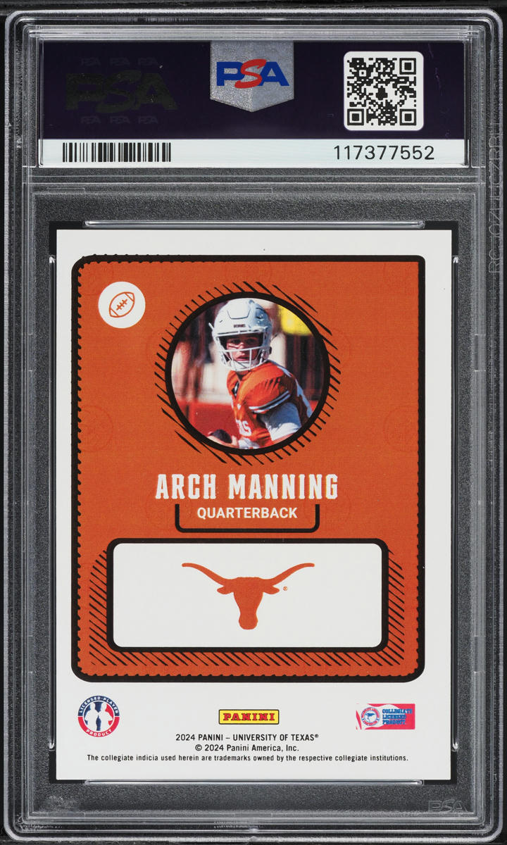 2024 Panini NIL University Of Texas Arch Manning ROOKIE PSA 9 MINT