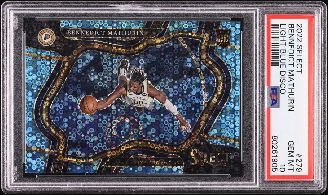 2022 Select Courtside Light Blue Disco Bennedict Mathurin ROOKIE /99 #279 PSA 10 GEM MINT