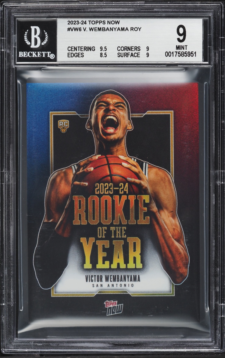 2023 Topps Now Rookie Of The Year Victor Wembanyama ROOKIE #VW-6 BGS 9 MINT