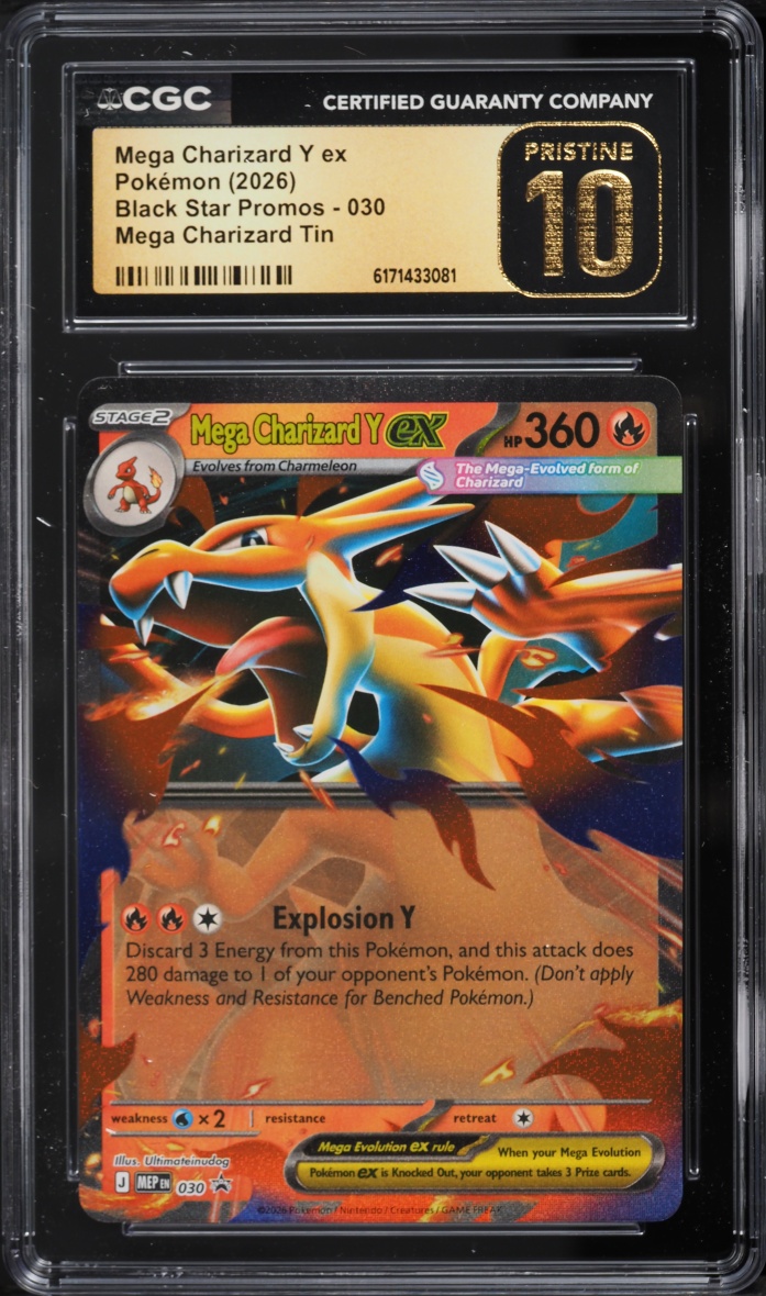 2026 Pokemon Mega Evolution Promo Tin Mega Charizard Y Ex #30 CGC 10 PRISTINE