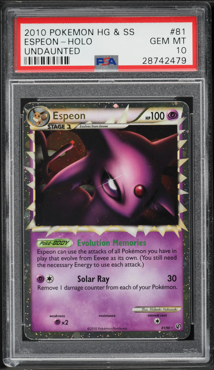 2010 Pokemon HeartGold & SoulSilver Undaunted Holo Espeon #81 PSA 10 GEM MINT