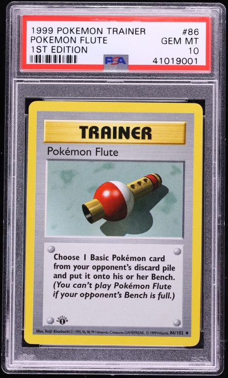 1999 Pokemon Base Set Shadowless 1st Edition Flute #86 PSA 10 GEM MINT