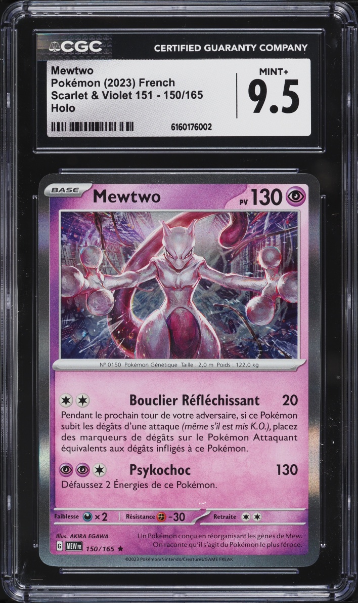 2023 Pokemon French Scarlet & Violet 151 Holo Mewtwo #150 CGC 9.5 MINT+