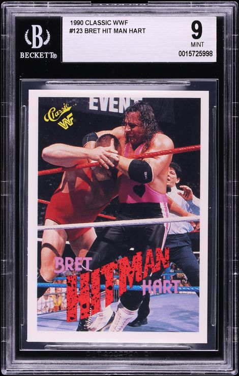 1990 Classic WWF Bret Hit Man Hart #123 BGS 9 MINT