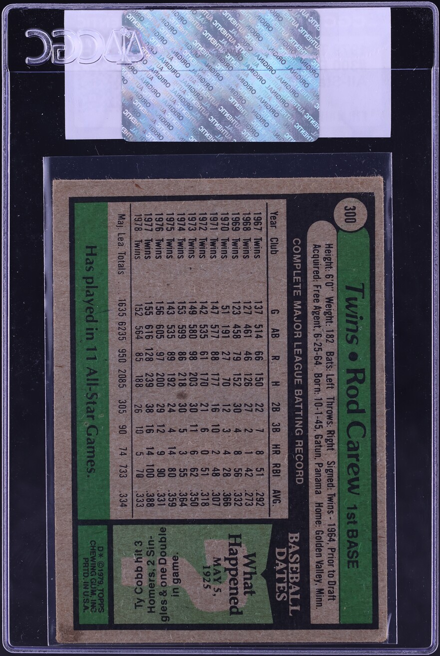 1979 Topps Rod Carew ALL-STAR #300 CGC AUTH