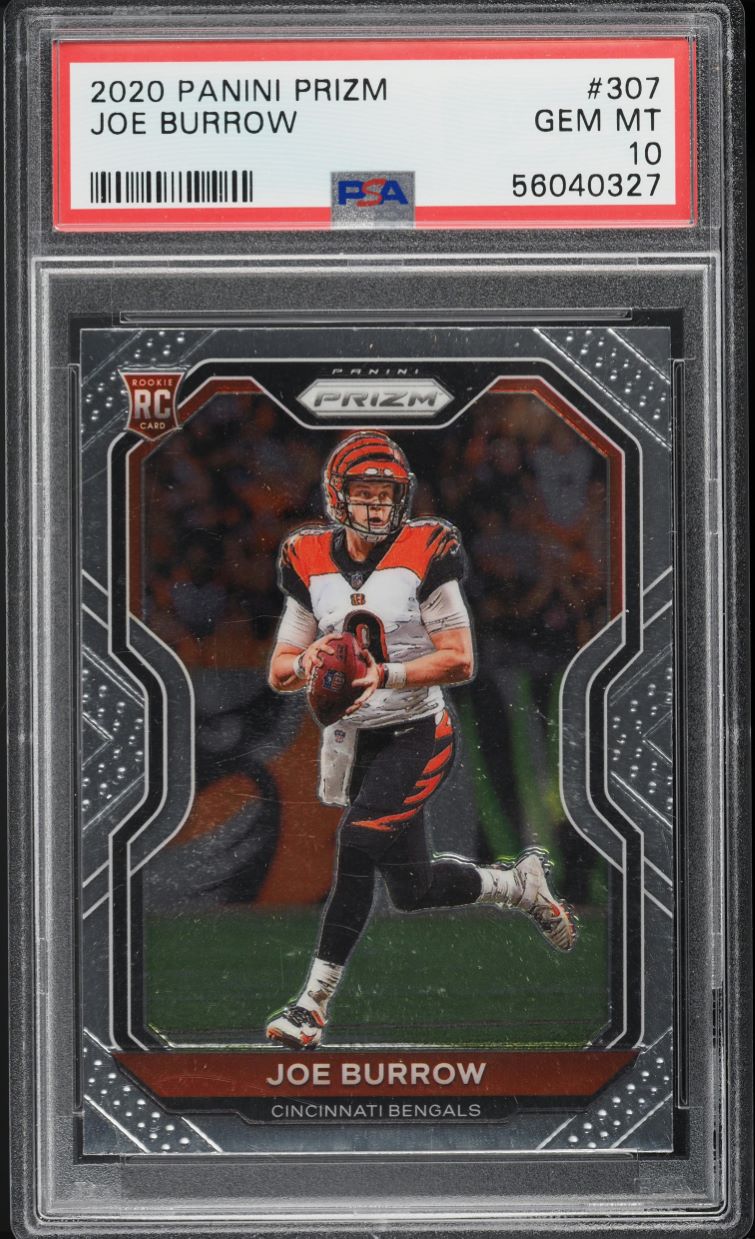 2020 Panini Prizm Joe Burrow ROOKIE #307 PSA 10 GEM MINT