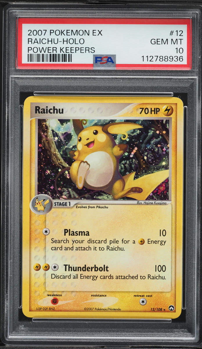 2007 Pokemon EX Power Keepers Holo Raichu #12 PSA 10 GEM MINT