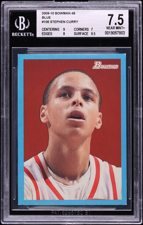 2009 Bowman '48 Blue Stephen Curry ROOKIE /1948 #106 BGS 7.5 NRMT+