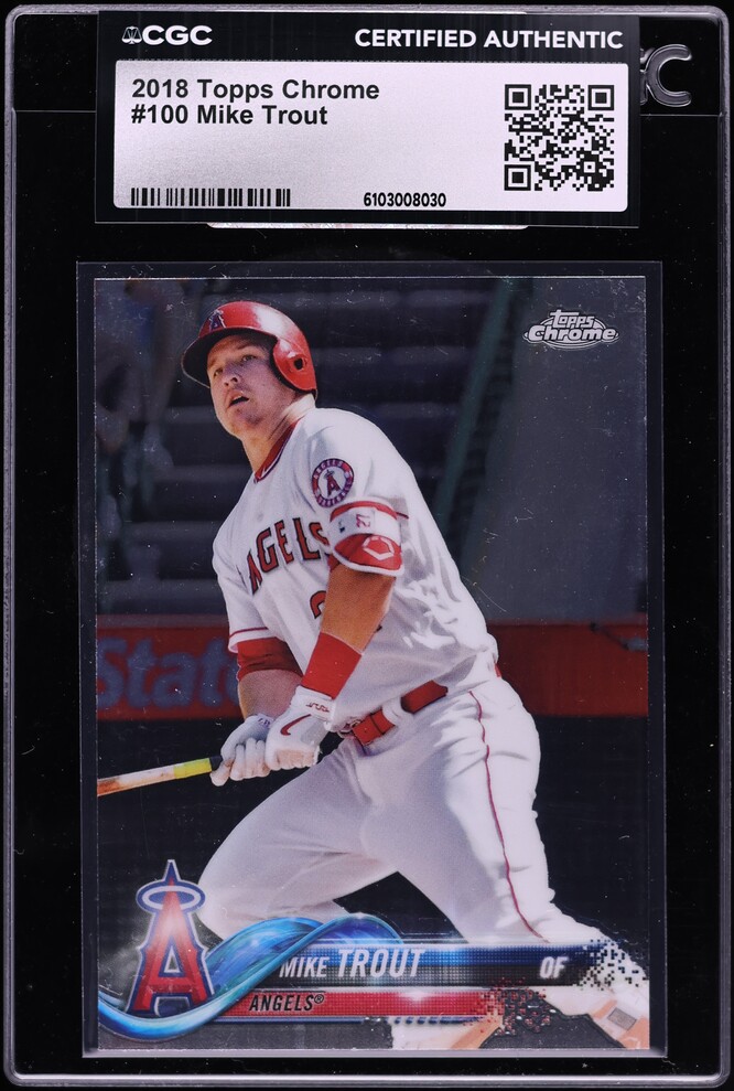 2018 Topps Chrome Refractor Mike Trout #100 CGC AUTH