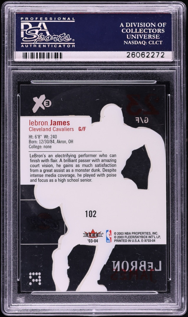 2003 Fleer E-X LeBron James ROOKIE #102 PSA 10 GEM MINT