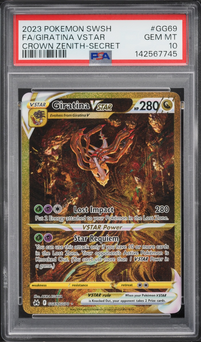 2023 Pokemon Sword & Shield Crown Zenith Gold Rare Giratina VSTAR #GG69 PSA 10 GEM MINT