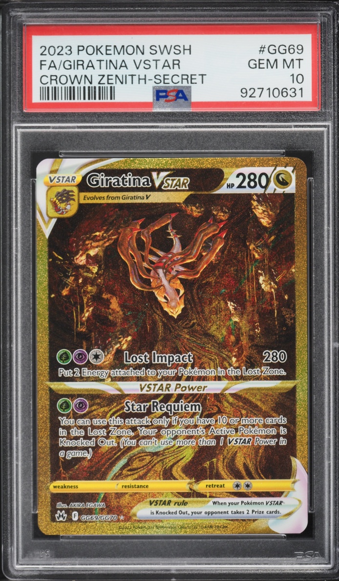 2023 Pokemon Sword & Shield Crown Zenith Gold Rare Giratina VSTAR #GG69 PSA 10 GEM MINT