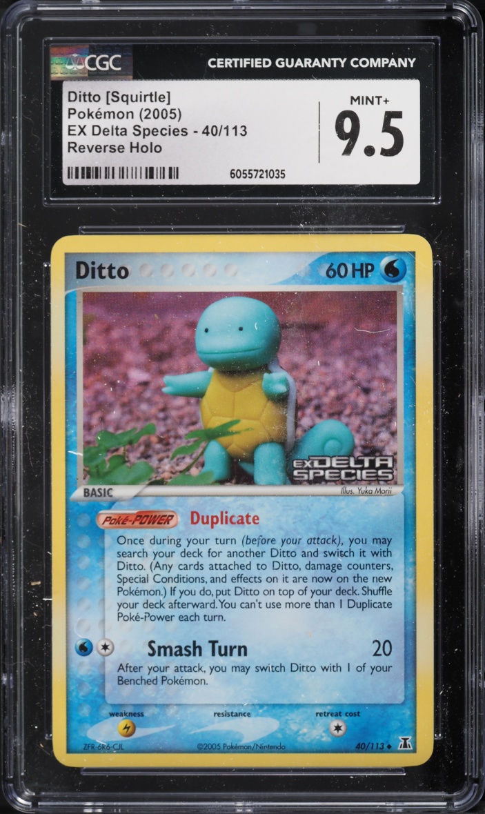 2005 Pokemon Ex Delta Species Reverse Holo Ditto Squirtle #40 CGC 9.5 MINT+