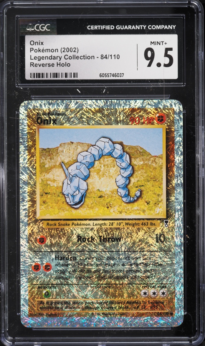2002 Pokemon Legendary Collection Reverse Holo Onix #84 CGC 9.5 MINT+