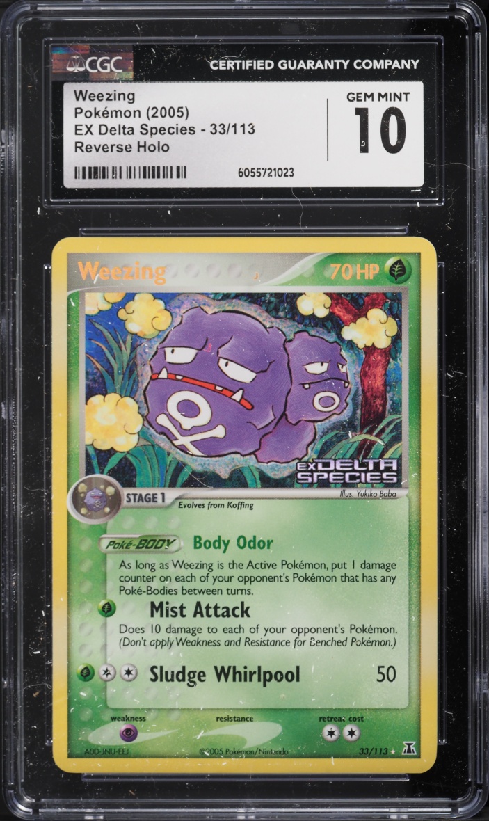2005 Pokemon EX Delta Species Reverse Holo Weezing #33 CGC 10 GEM MINT