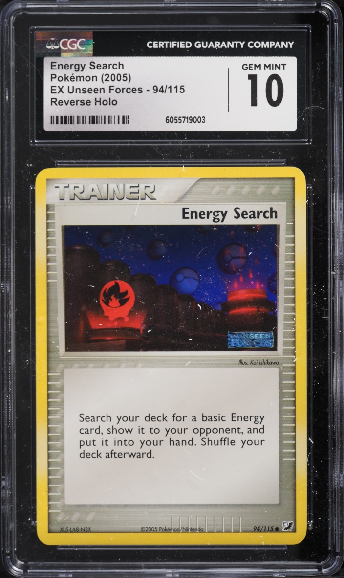 2005 Pokemon Ex Unseen Forces Reverse Holo Energy Search #94 CGC 10 GEM MINT