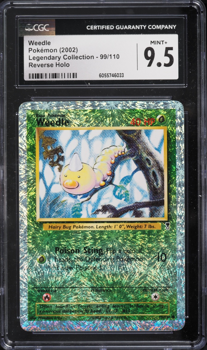 2002 Pokemon Legendary Collection Reverse Holo Weedle #99 CGC 9.5 MINT+