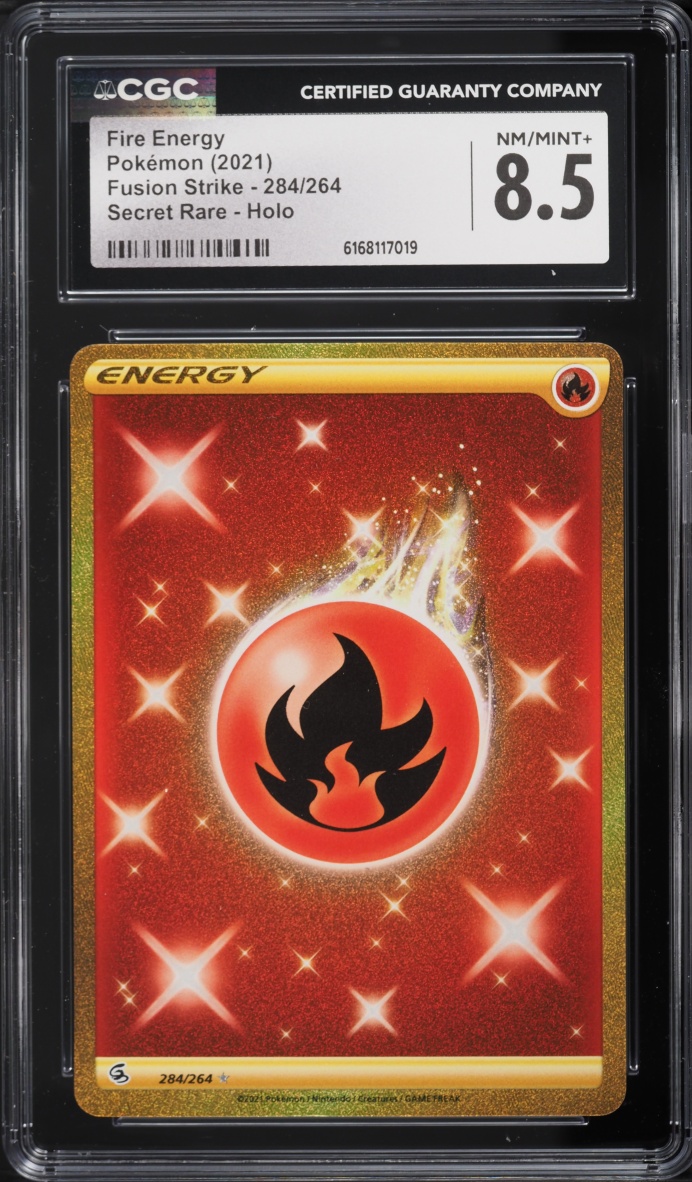2021 Pokemon Sword & Shield Fusion Strike Full Art Fire Energy #284 CGC 8.5 NM-MT+