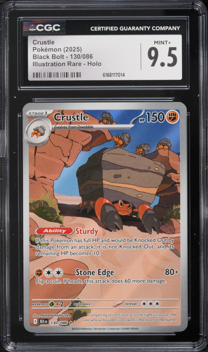 2025 Pokemon Scarlet & Violet Black Bolt IR Crustle #130 CGC 9.5 MINT+