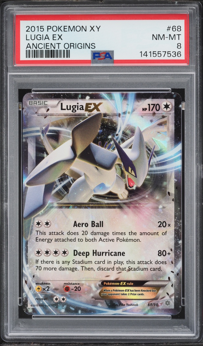 2015 Pokemon XY Ancient Origins Holo Lugia EX #68 PSA 8 NM-MT
