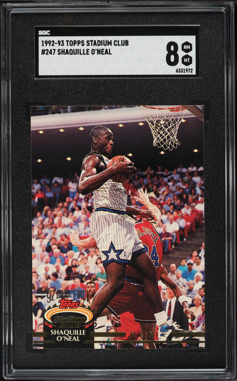 1992 Stadium Club Basketball Shaquille O'Neal ROOKIE #247 SGC 8 NM-MT