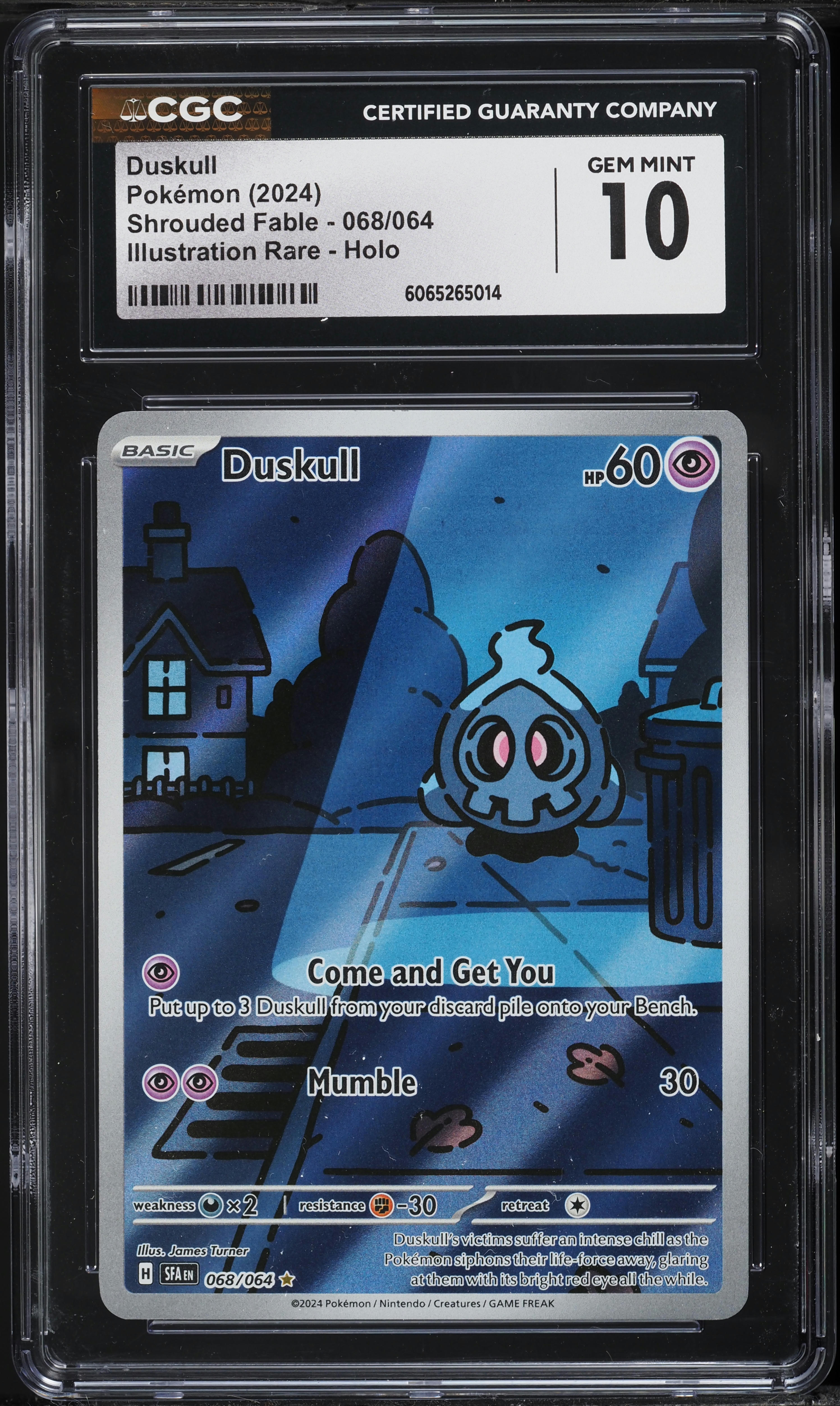 2024 Pokemon Scarlet & Violet Shrouded Fable IR Duskull #68 CGC 10 GEM MINT