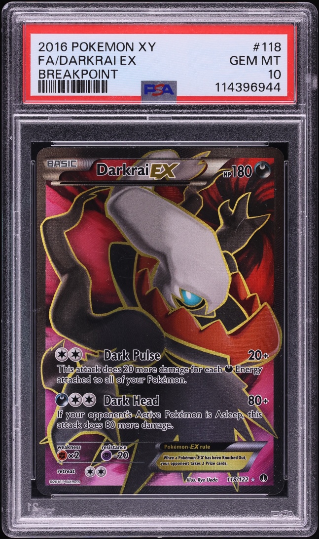 2016 Pokemon XY BREAKpoint Full Art Darkrai EX #118 PSA 10 GEM MINT
