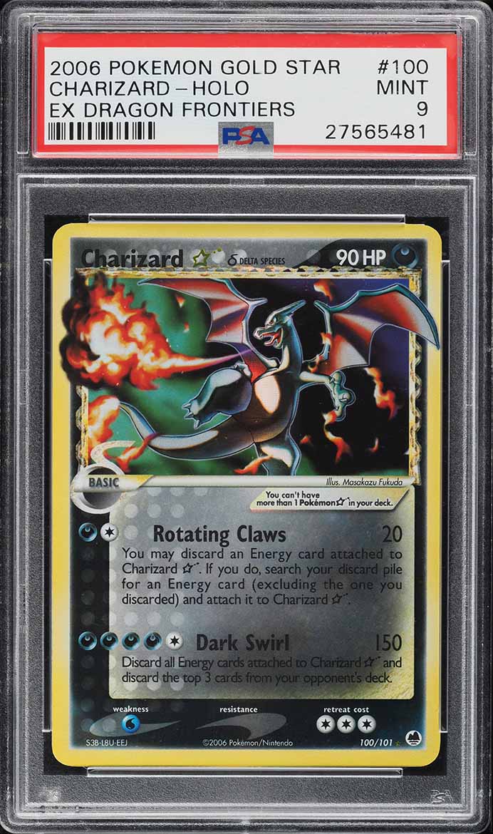 2006 Pokemon EX Dragon Frontiers Holo Charizard Gold Star #100 PSA 9 MINT