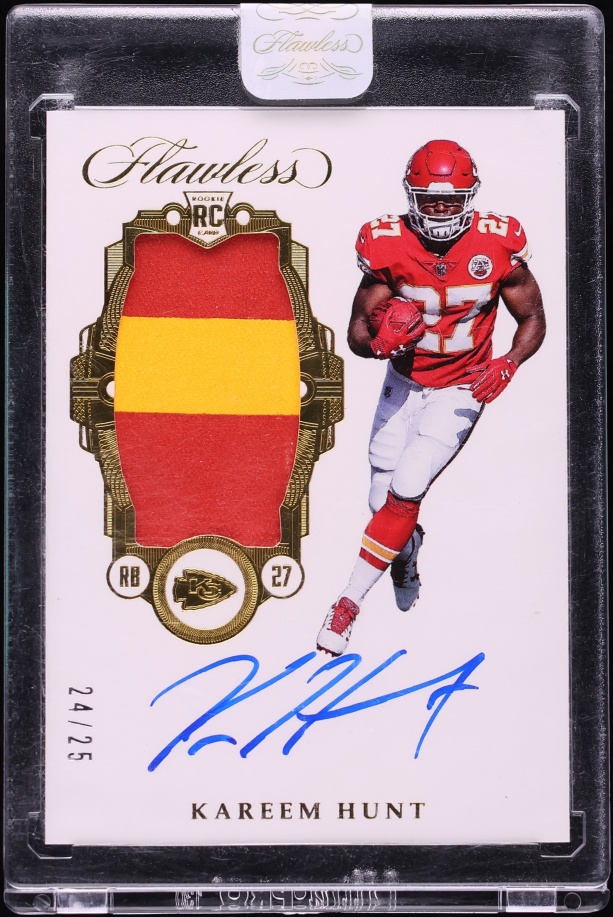 2017 Panini Flawless Kareem Hunt ROOKIE PATCH AUTO /25 #RP-KH - Photo 1