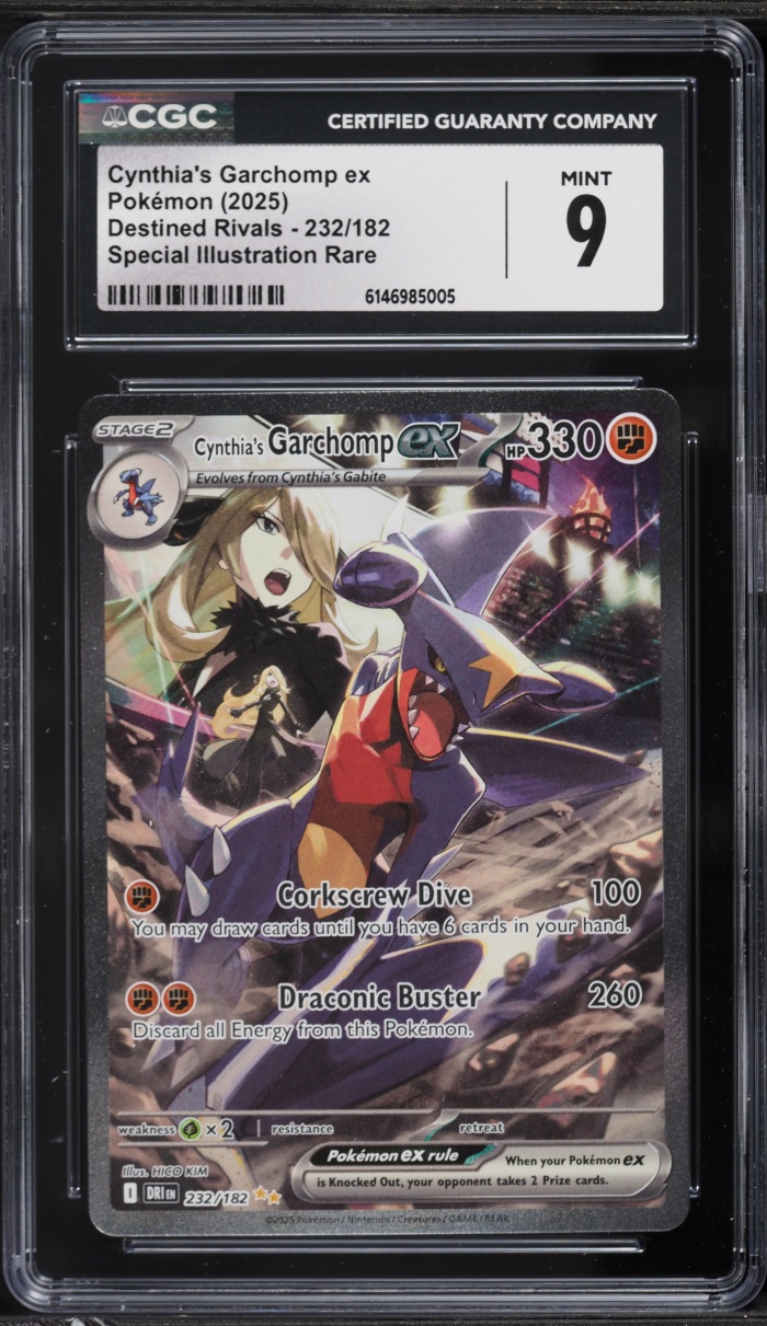 2025 Pokemon Scarlet & Violet Destined Rivals SIR Cynthia's Garchomp ex #232 CGC 9 MINT