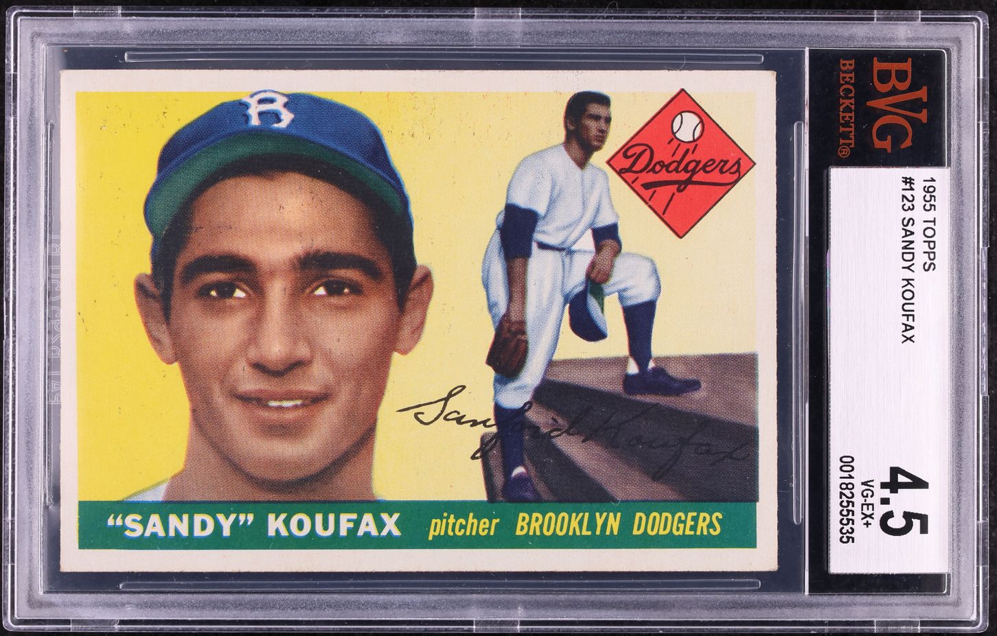1955 Topps Sandy Koufax ROOKIE #123 BVG 4.5 VGEX+