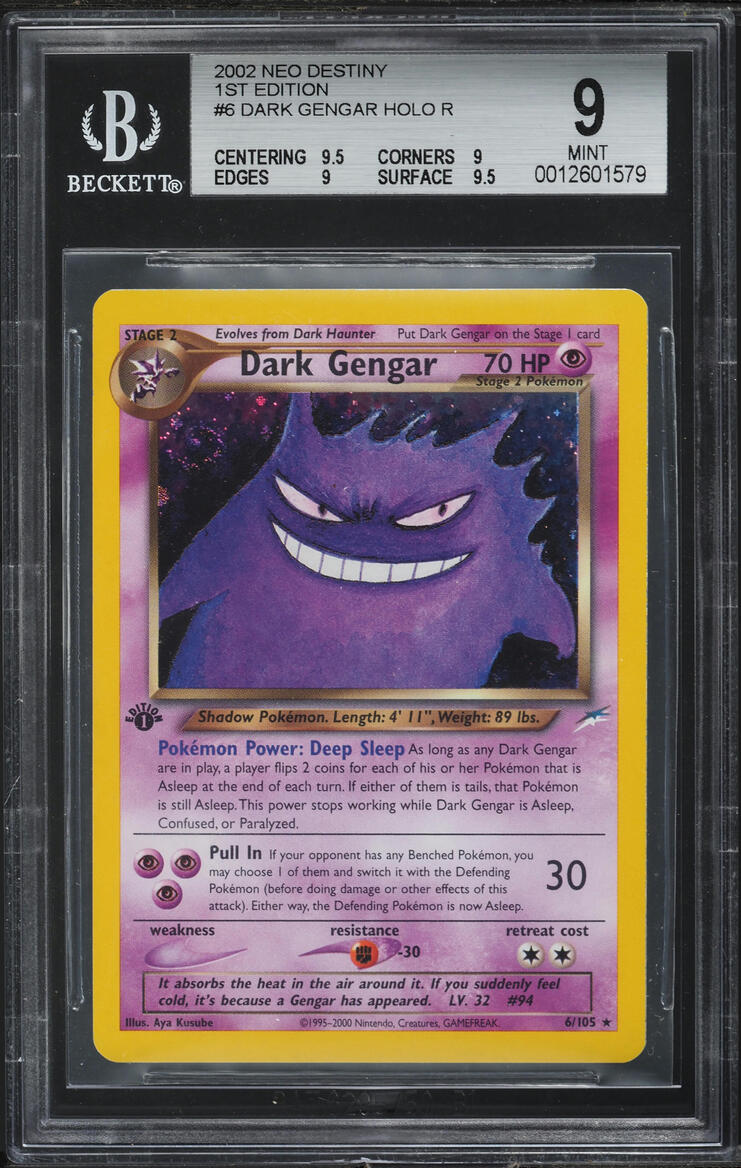 2002 Pokemon Neo Destiny 1st Edition Holo Dark Gengar #6 BGS 9 MINT