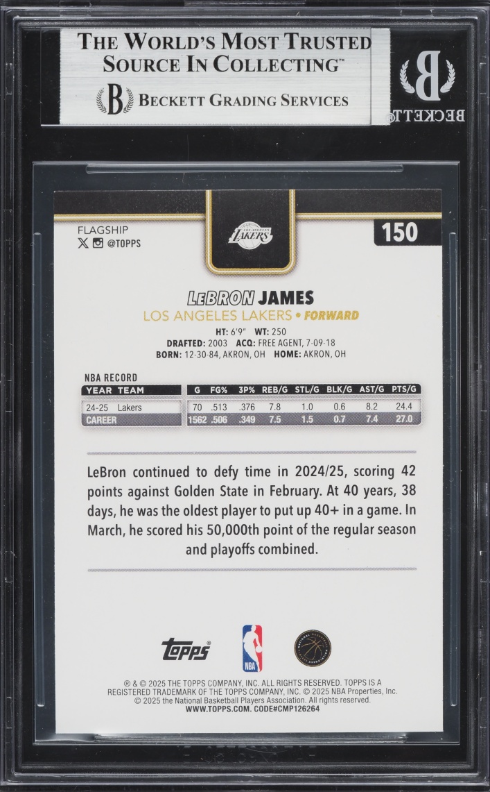 2025 Topps Surge LeBron James /99 #150 BGS 9 MINT