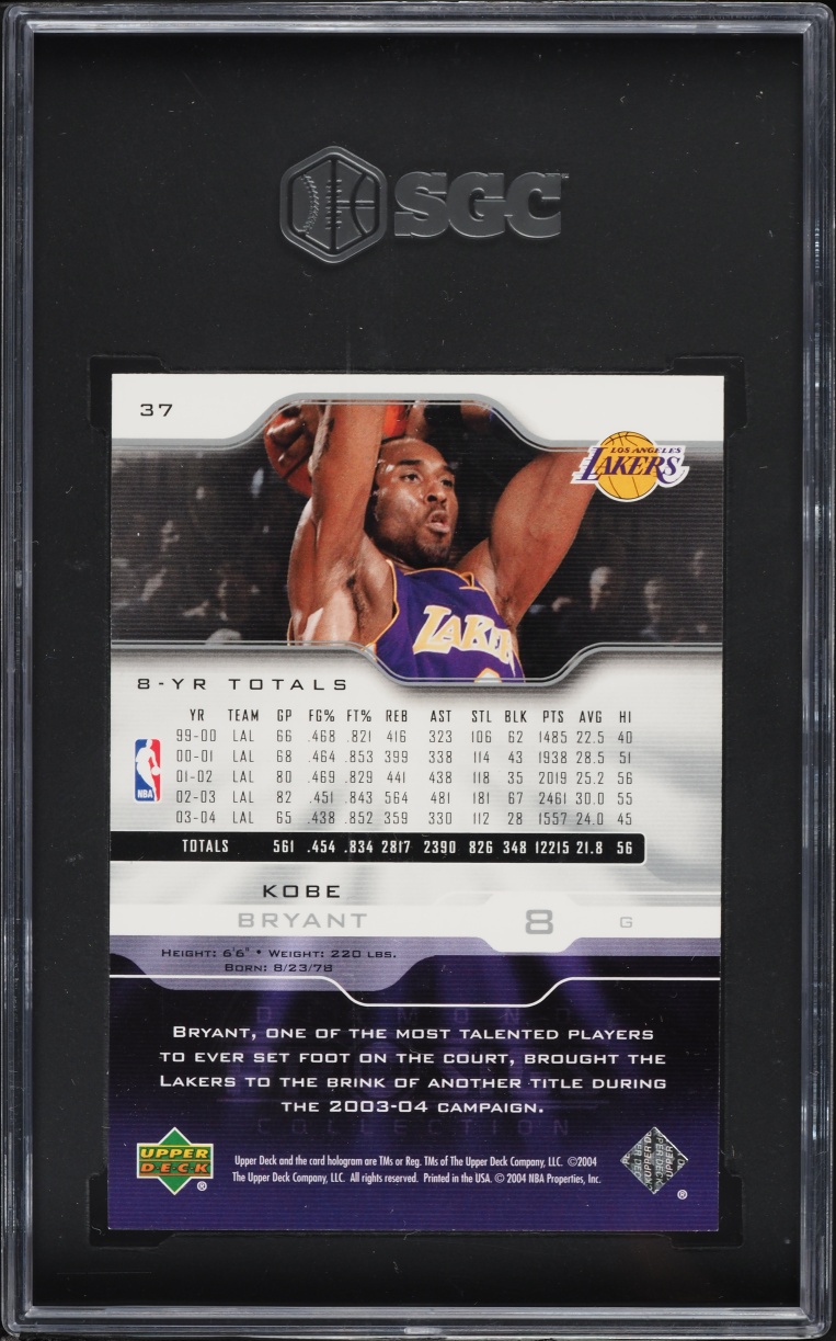 2004 Upper Deck Diamond Pro Signatures Collection Kobe Bryant #37 SGC 9.5 MINT+