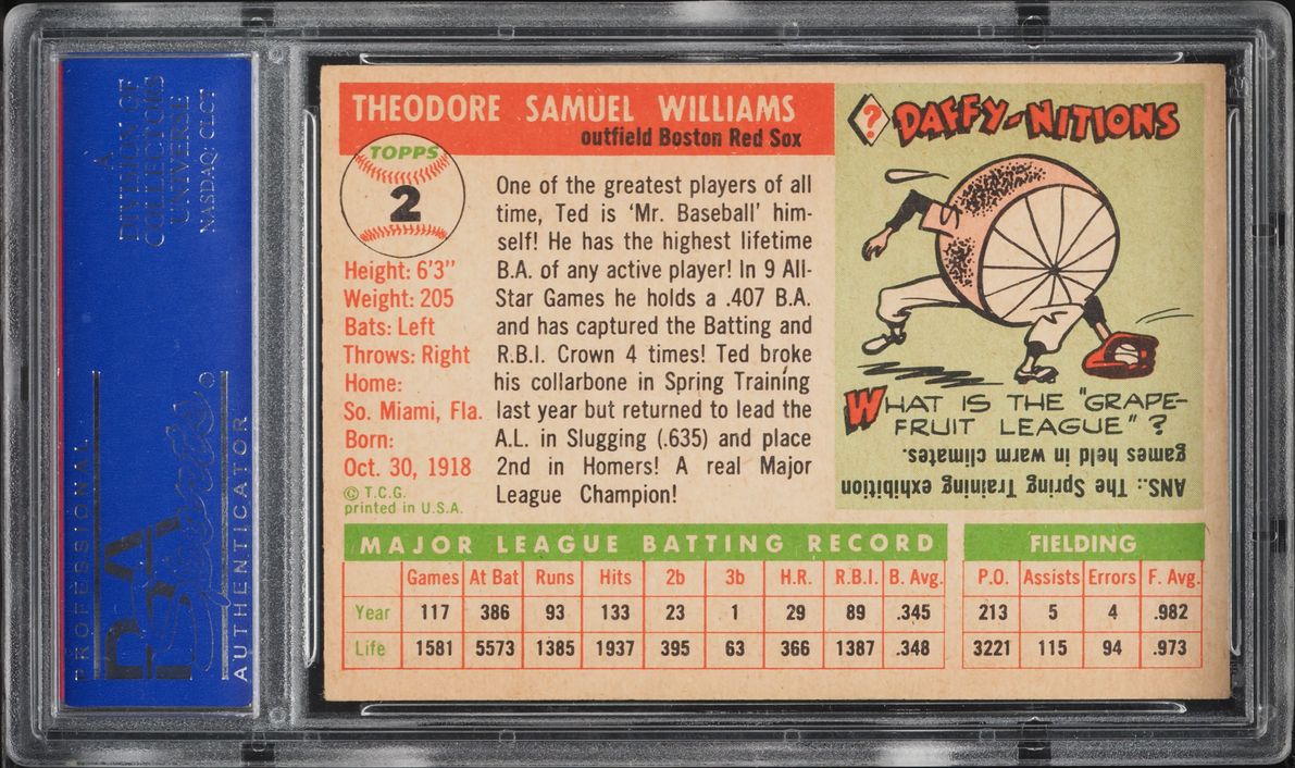 1955 Topps Ted Williams #2 PSA 6 EXMT