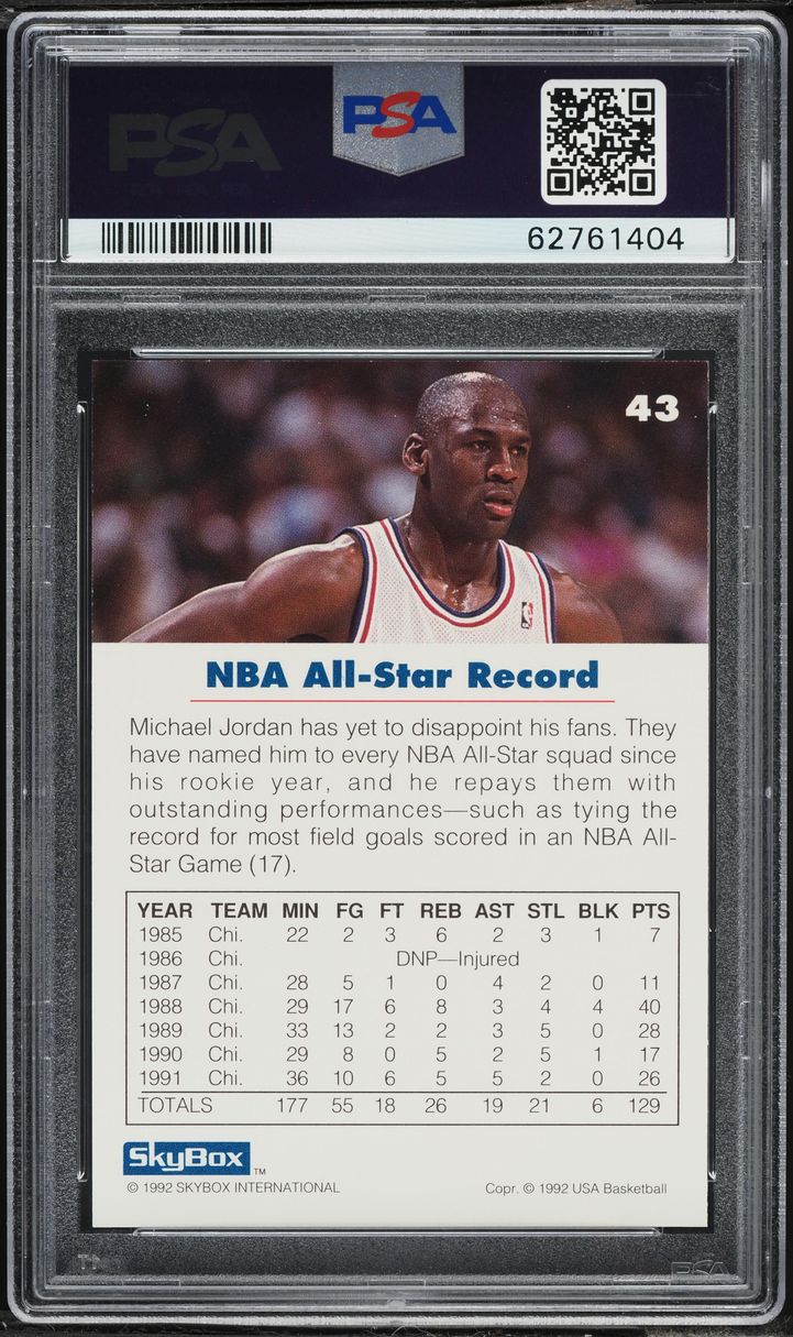 1992 Skybox USA Basketball Michael Jordan #43 PSA 10 GEM MINT