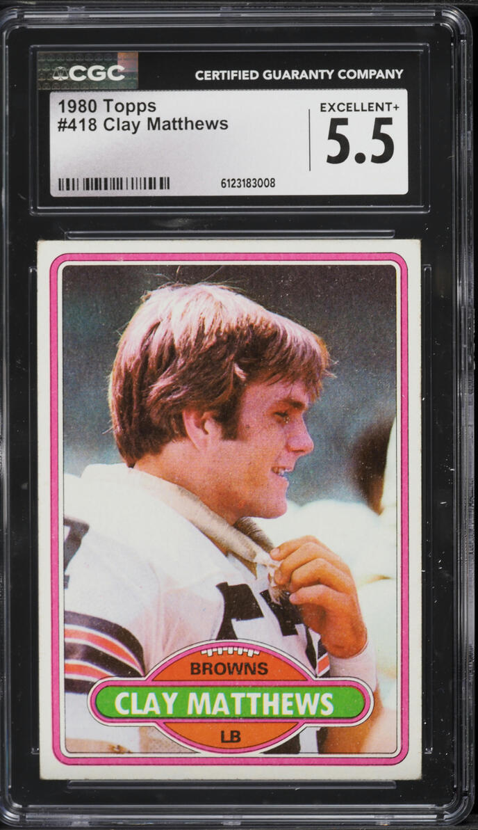 1980 Topps Football Clay Matthews ROOKIE #418 CGC 5.5 EX+