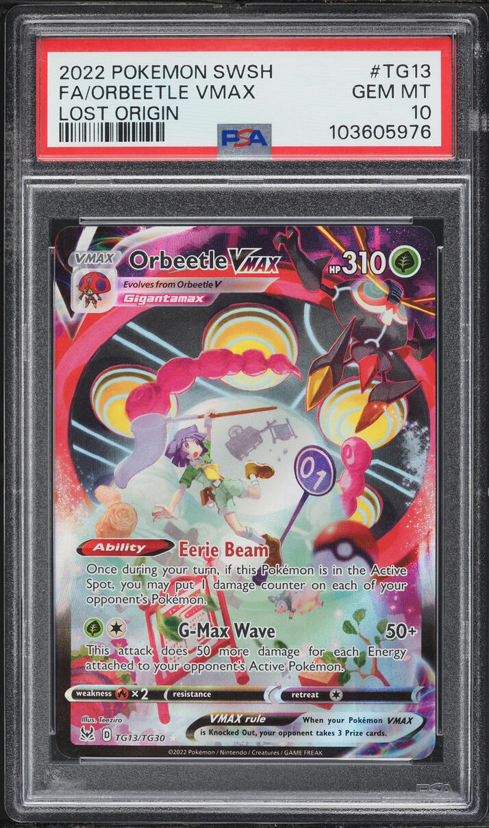 2022 Pokemon Sword & Shield Lost Origin CHR Orbeetle VMAX #TG13 PSA 10 GEM MINT