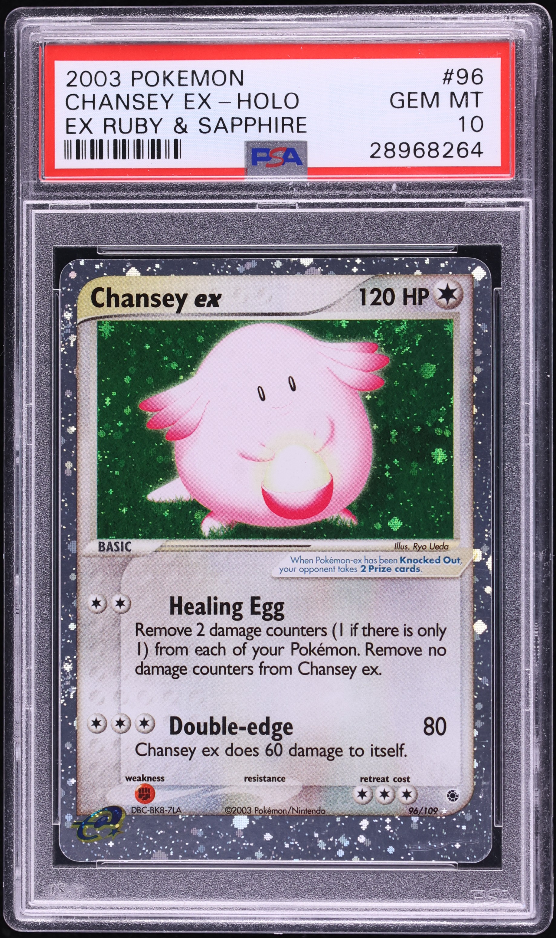 2003 Pokemon EX Ruby & Sapphire Holo Chansey Ex #96 PSA 10 GEM MINT