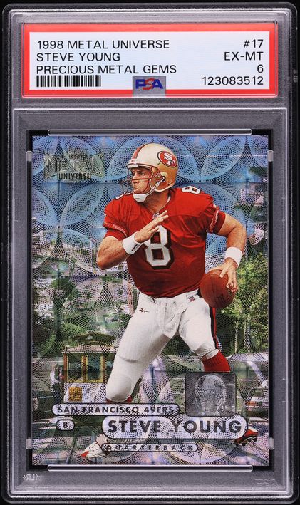 1998 Metal Universe Precious Metal Gems PMG Steve Young /50 #17 PSA 6 EXMT - Photo 1