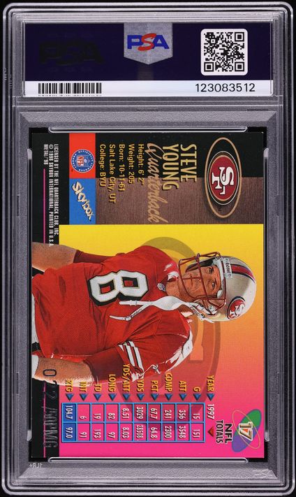1998 Metal Universe Precious Metal Gems PMG Steve Young /50 #17 PSA 6 EXMT - Photo 2