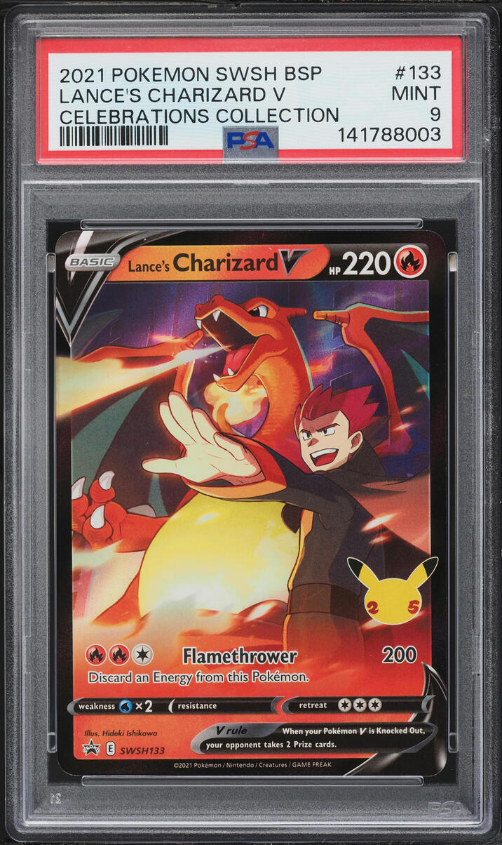 2021 Pokemon Sword & Shield Promo Celebrations Holo Lance's Charizard V #SWSH133 PSA 9 MINT