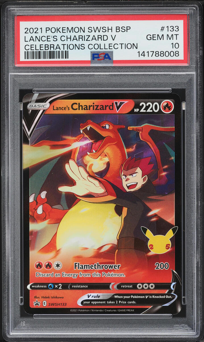 2021 Pokemon SWSH Promo Celebrations Holo Lance's Charizard V #SWSH133 PSA 10 GEM MINT